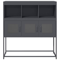Credenza-Buffet-Armadio da cucina Antracite 100,5x39x107 cm in Acciaio Laminato a Freddo 444745