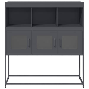 Credenza-Buffet-Armadio da cucina Antracite 100,5x39x107 cm in Acciaio Laminato a Freddo 444745