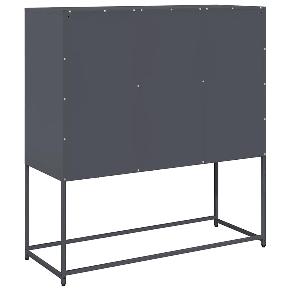 Credenza-Buffet-Armadio da cucina Antracite 100,5x39x107 cm in Acciaio Laminato a Freddo 444745