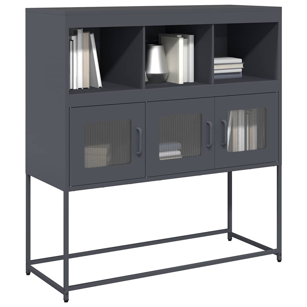 Credenza-Buffet-Armadio da cucina Antracite 100,5x39x107 cm in Acciaio Laminato a Freddo 444745