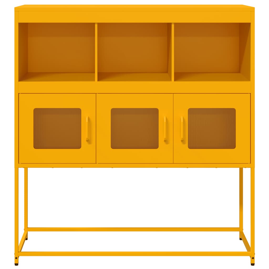 Credenza Giallo Senape 100,5x39x107cm Acciaio Laminato Freddo