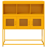 Credenza Giallo Senape 100,5x39x107cm Acciaio Laminato Freddo