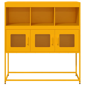 Credenza Giallo Senape 100,5x39x107cm Acciaio Laminato Freddo