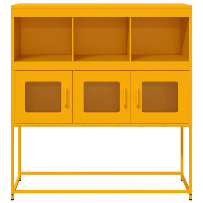Credenza Giallo Senape 100,5x39x107cm Acciaio Laminato Freddo