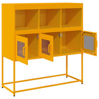 Credenza Giallo Senape 100,5x39x107cm Acciaio Laminato Freddo