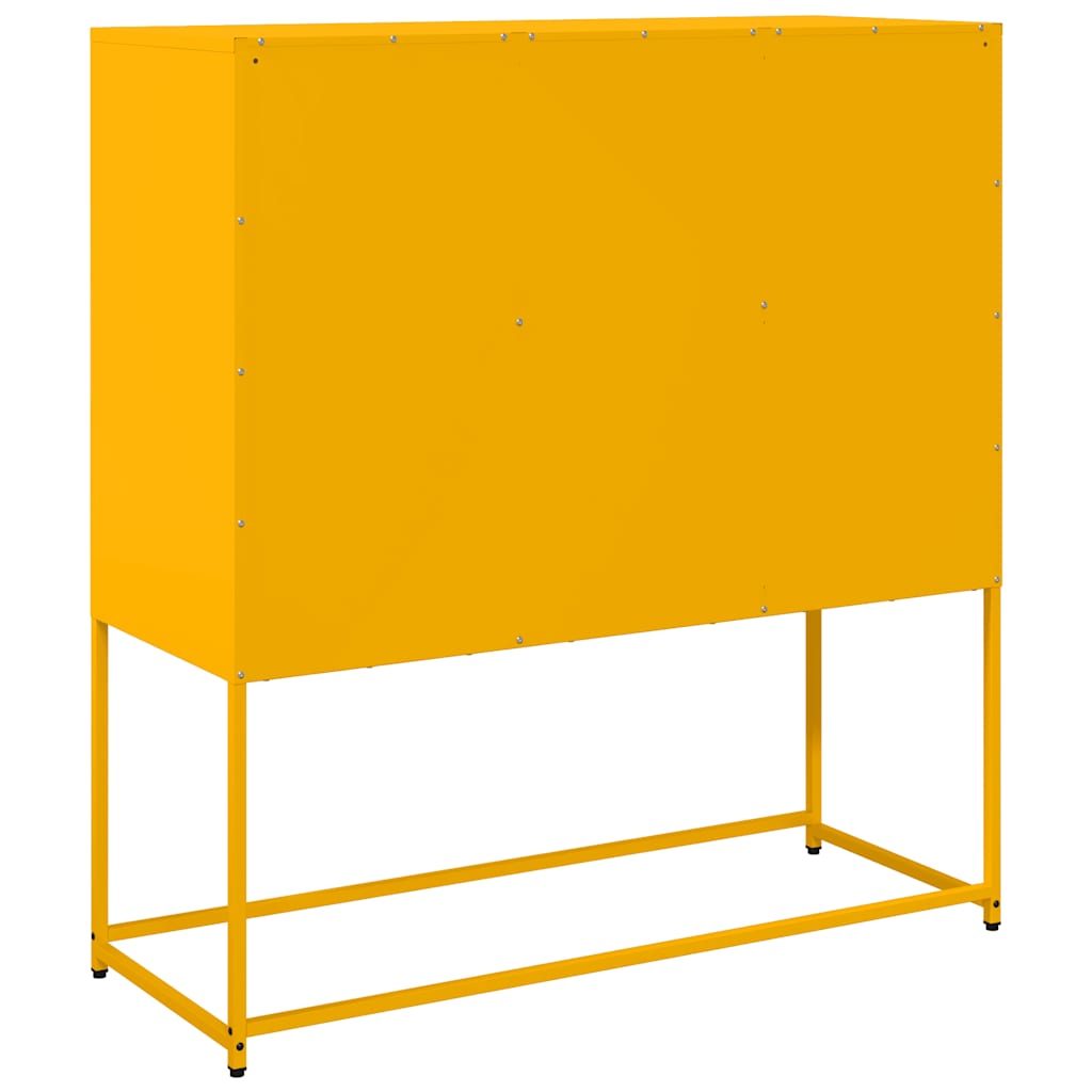 Credenza Giallo Senape 100,5x39x107cm Acciaio Laminato Freddo