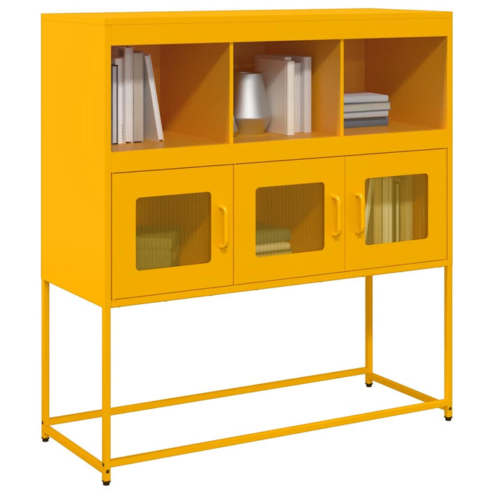Credenza Giallo Senape 100,5x39x107cm Acciaio Laminato Freddo