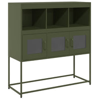vidaXL Credenza Verde Oliva 100,5x39x107 cm Acciaio Laminato a Freddo