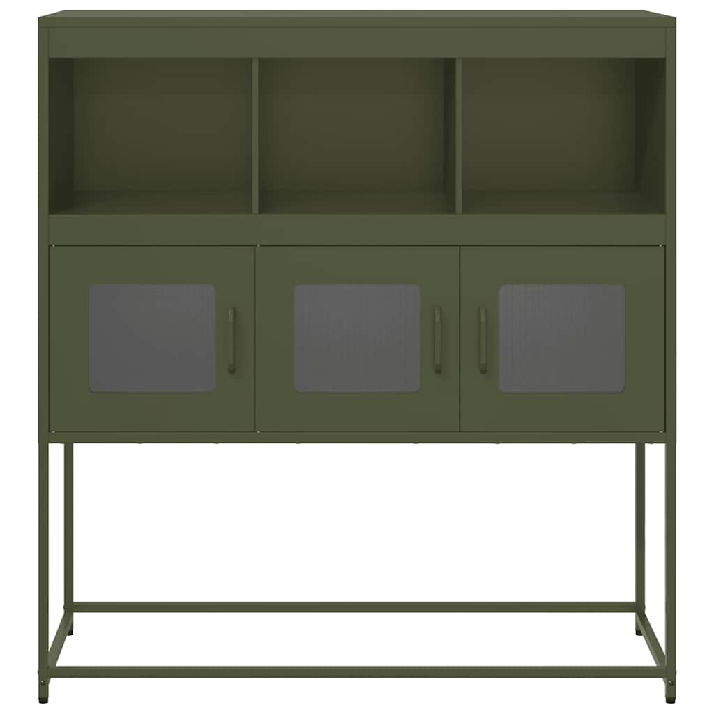 Credenza Verde Oliva 100,5x39x107 cm Acciaio Laminato a Freddo 853420