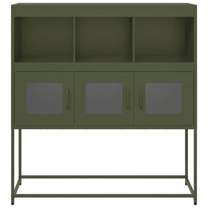 Credenza Verde Oliva 100,5x39x107 cm Acciaio Laminato a Freddo 853420