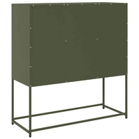 vidaXL Credenza Verde Oliva 100,5x39x107 cm Acciaio Laminato a Freddo