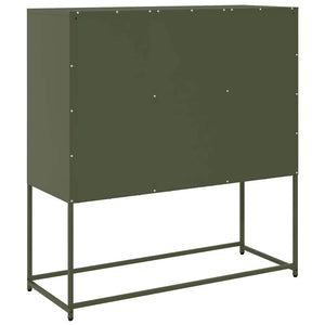 vidaXL Credenza Verde Oliva 100,5x39x107 cm Acciaio Laminato a Freddo