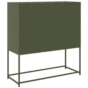 Credenza Verde Oliva 100,5x39x107 cm Acciaio Laminato a Freddo 853420