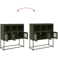 vidaXL Credenza Verde Oliva 100,5x39x107 cm Acciaio Laminato a Freddo