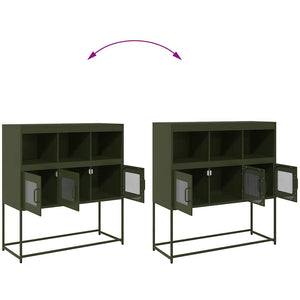 Credenza Verde Oliva 100,5x39x107 cm Acciaio Laminato a Freddo 853420