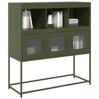 Credenza Verde Oliva 100,5x39x107 cm Acciaio Laminato a Freddo 853420