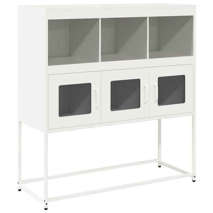 vidaXL Credenza Bianca 100,5x39x107 cm in Acciaio Laminato a Freddo