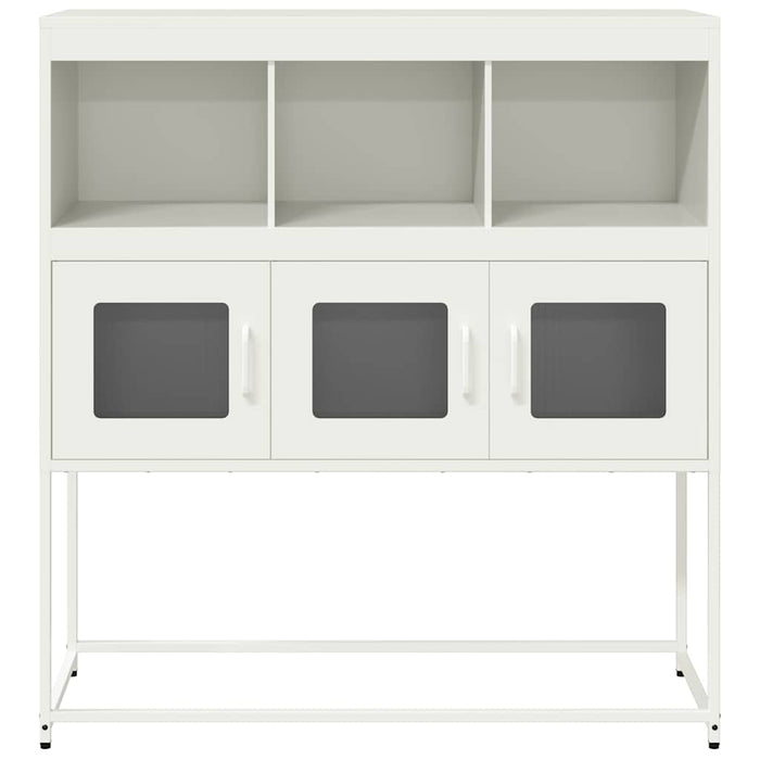 vidaXL Credenza Bianca 100,5x39x107 cm in Acciaio Laminato a Freddo