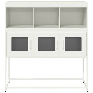 Credenza-Buffet-Armadio da cucina Bianca 100,5x39x107 cm in Acciaio Laminato a Freddo 167123