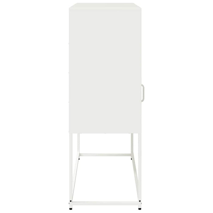 vidaXL Credenza Bianca 100,5x39x107 cm in Acciaio Laminato a Freddo