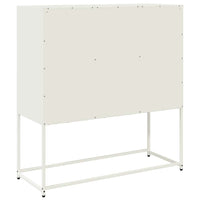 Credenza-Buffet-Armadio da cucina Bianca 100,5x39x107 cm in Acciaio Laminato a Freddo 167123