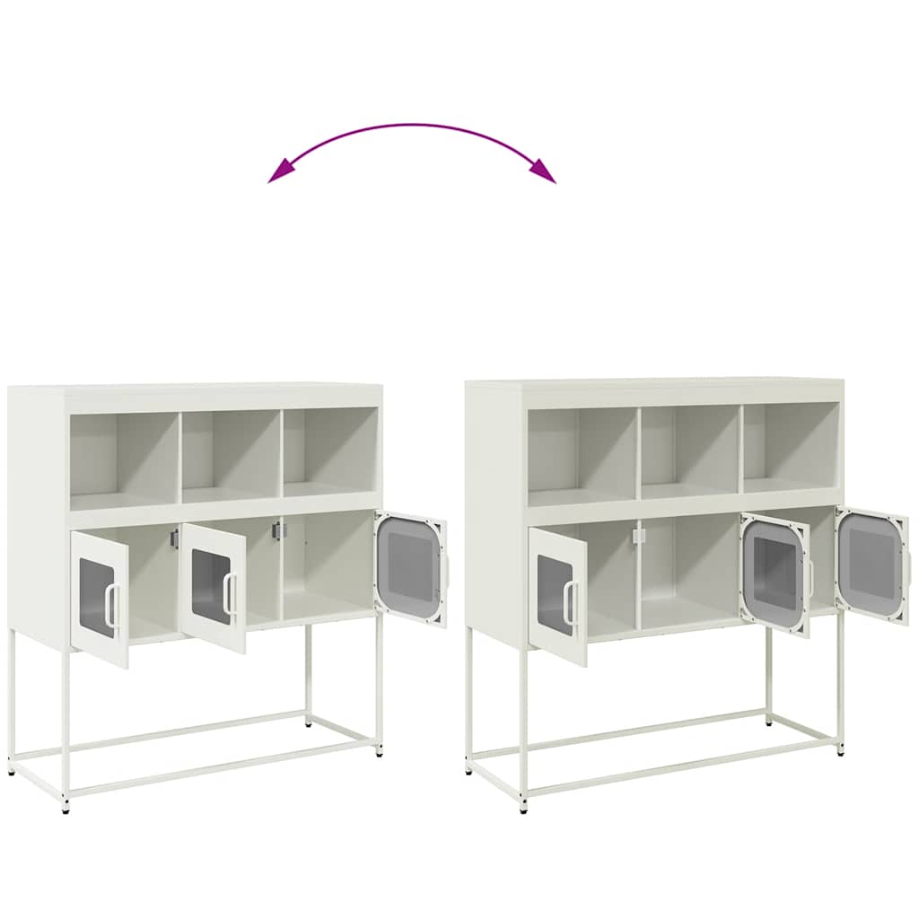 vidaXL Credenza Bianca 100,5x39x107 cm in Acciaio Laminato a Freddo