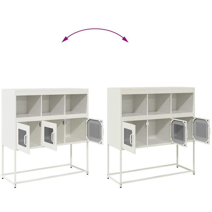 vidaXL Credenza Bianca 100,5x39x107 cm in Acciaio Laminato a Freddo