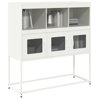 Credenza-Buffet-Armadio da cucina Bianca 100,5x39x107 cm in Acciaio Laminato a Freddo 167123