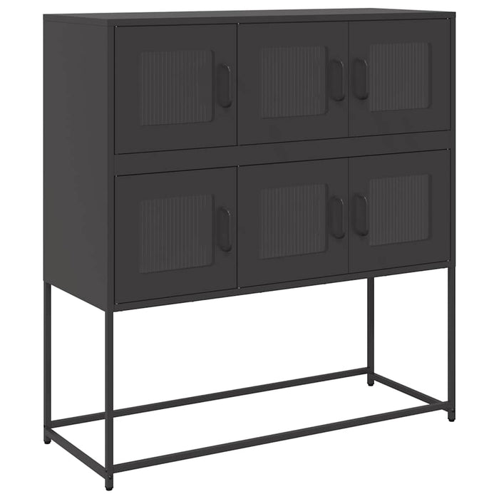 vidaXL Credenza Nera 100,5x39x107 cm in Acciaio Laminato a Freddo