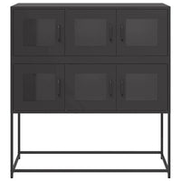 vidaXL Credenza Nera 100,5x39x107 cm in Acciaio Laminato a Freddo
