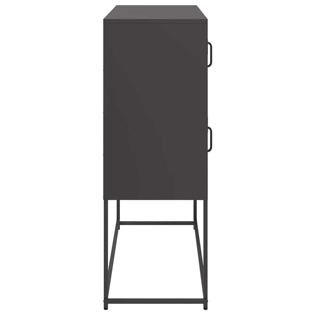 vidaXL Credenza Nera 100,5x39x107 cm in Acciaio Laminato a Freddo