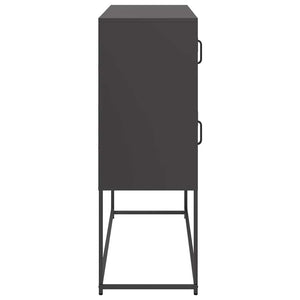 vidaXL Credenza Nera 100,5x39x107 cm in Acciaio Laminato a Freddo