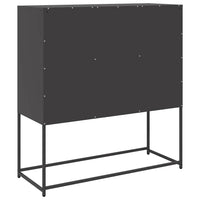 vidaXL Credenza Nera 100,5x39x107 cm in Acciaio Laminato a Freddo