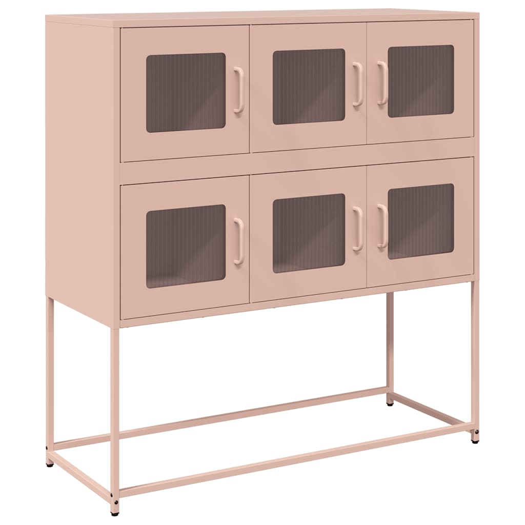 vidaXL Credenza Rosa 100,5x39x107 cm in Acciaio Laminato a Freddo