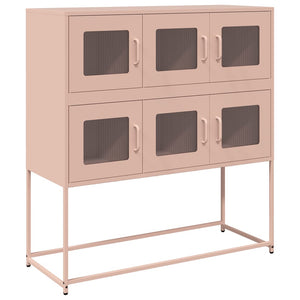 vidaXL Credenza Rosa 100,5x39x107 cm in Acciaio Laminato a Freddo