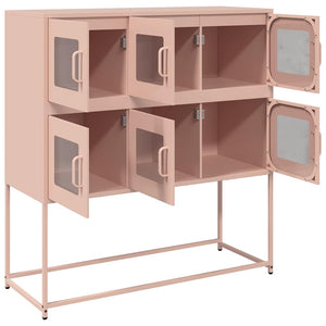 vidaXL Credenza Rosa 100,5x39x107 cm in Acciaio Laminato a Freddo