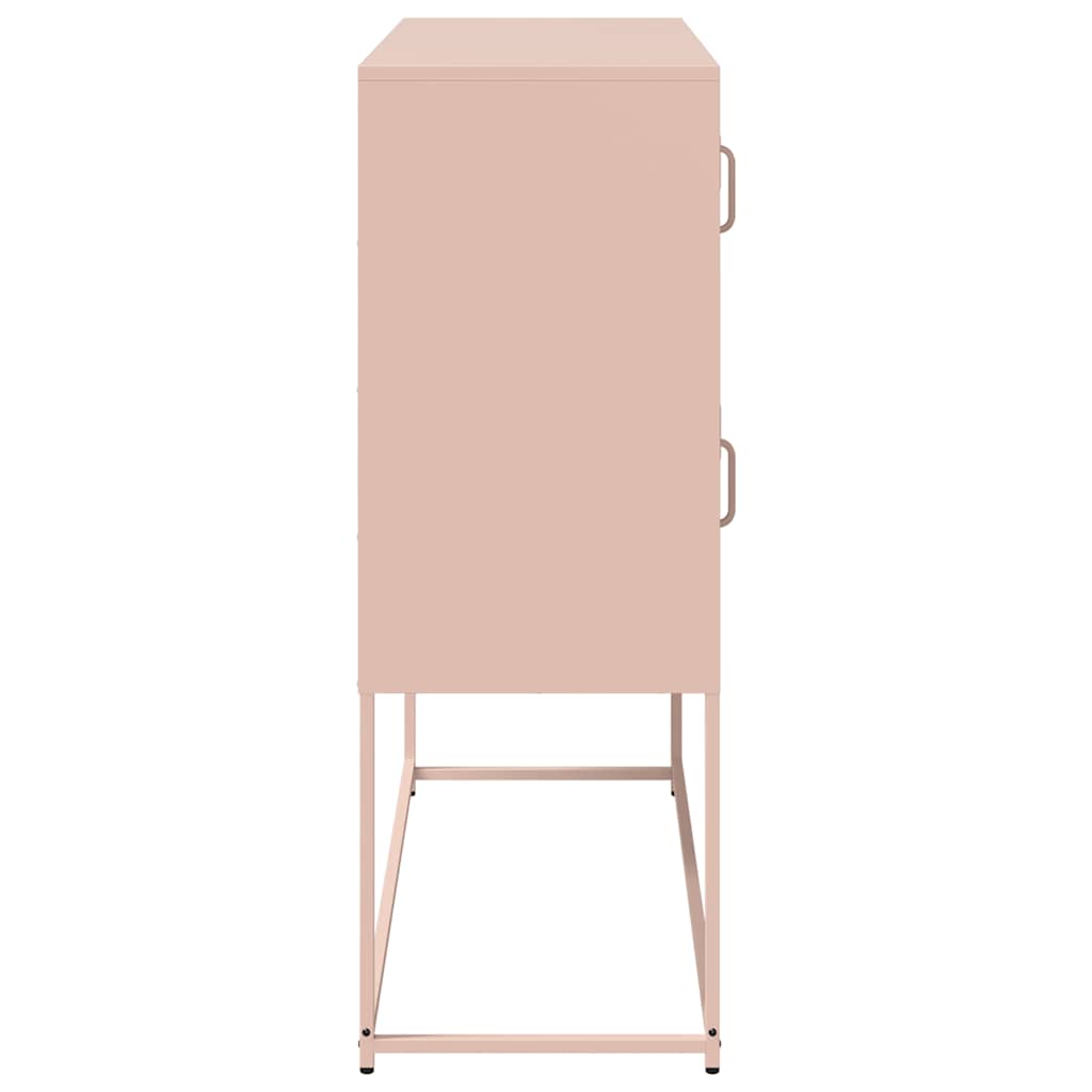 vidaXL Credenza Rosa 100,5x39x107 cm in Acciaio Laminato a Freddo