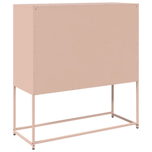 vidaXL Credenza Rosa 100,5x39x107 cm in Acciaio Laminato a Freddo
