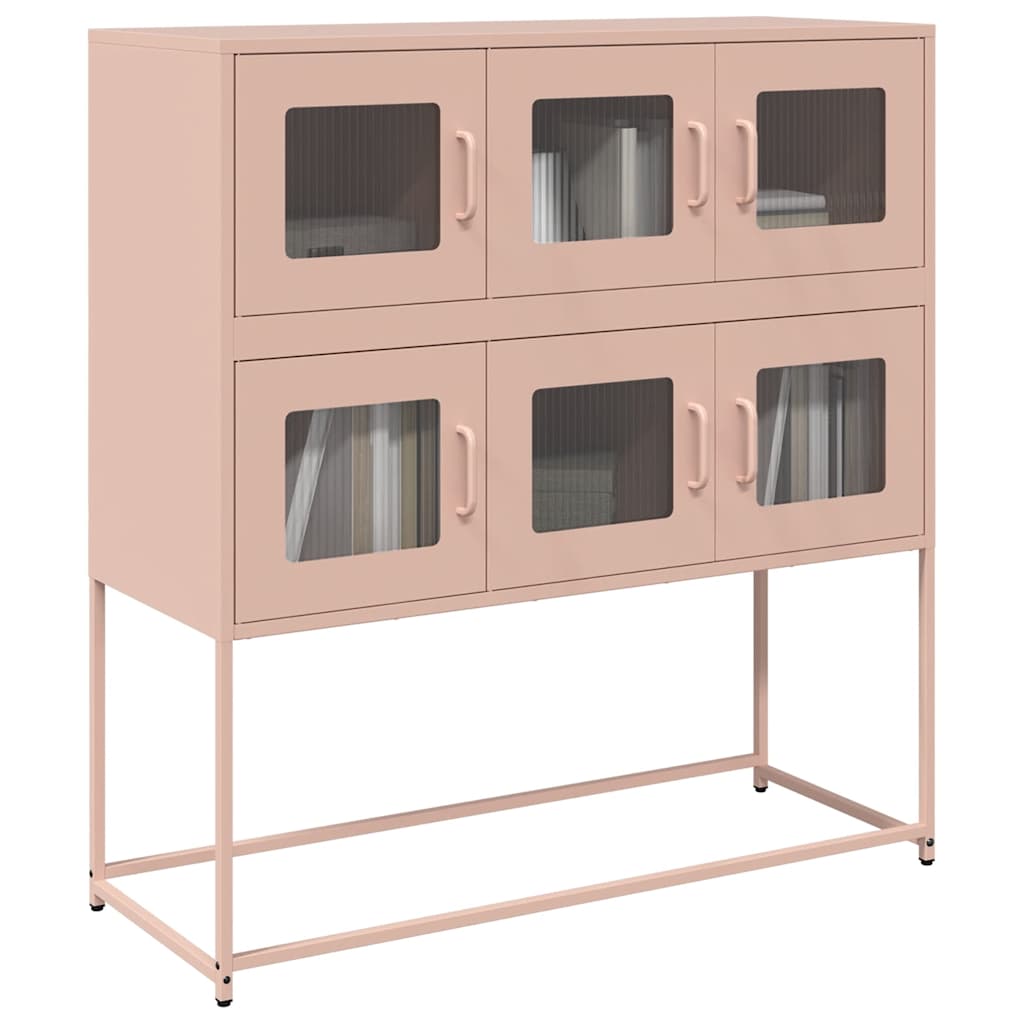 vidaXL Credenza Rosa 100,5x39x107 cm in Acciaio Laminato a Freddo
