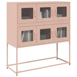 vidaXL Credenza Rosa 100,5x39x107 cm in Acciaio Laminato a Freddo