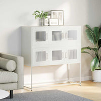 Credenza-Buffet-Armadio da cucina Bianca 100,5x39x107 cm in Acciaio Laminato a Freddo 775008