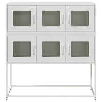 Credenza-Buffet-Armadio da cucina Bianca 100,5x39x107 cm in Acciaio Laminato a Freddo 775008