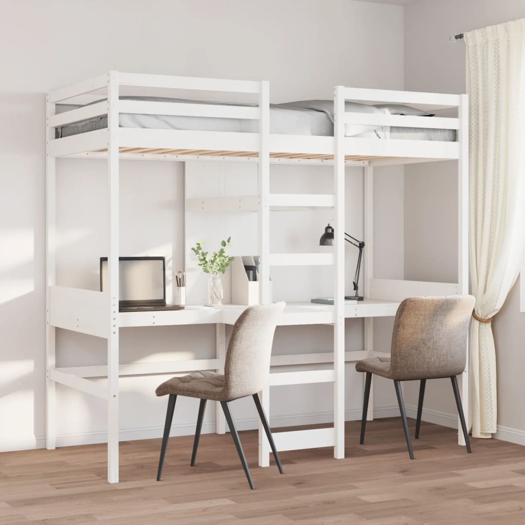 Giroletto Soppalco senza Materasso-Struttura Letto Bianco 75x190cm Legno Pino