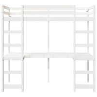 Giroletto Soppalco senza Materasso Bianco 90x190cm Legno Pino 3308572