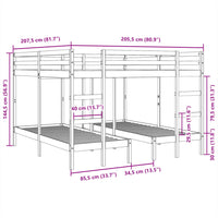 Giroletto Castello Triplo Marrone Cera 200x200/80x200cm Pino 3308585