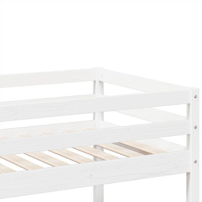 vidaXL Letto a Castello Bianco 80x200 cm in Legno Massello di Pino