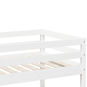 vidaXL Letto a Castello Bianco 90x200 cm in Legno Massello di Pino