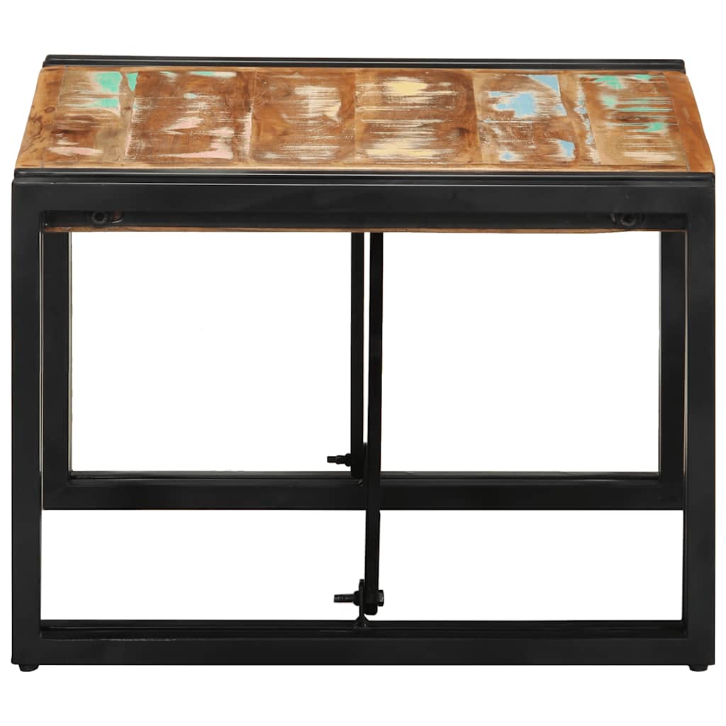 Tavolino Salotto-Tavolino da soggiorno-Tavolo Multicolore 50x50x35cm Legno Massello Recupero