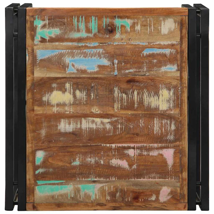 Tavolino Salotto Multicolore 50x50x35cm Legno Massello Recupero