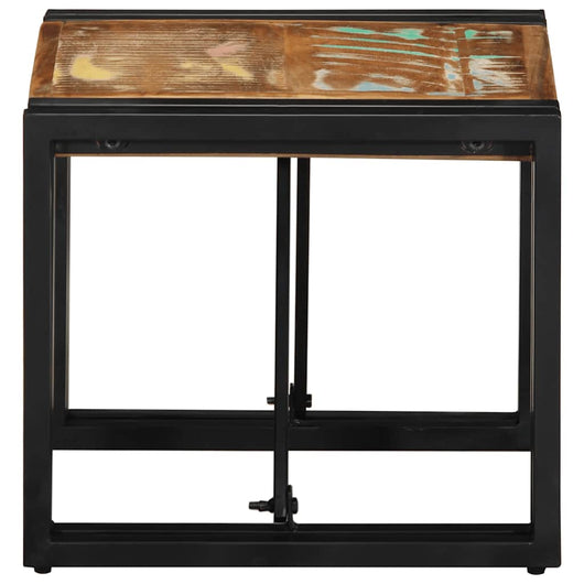 Tavolino Salotto Multicolore 40x40x35cm Legno Massello Recupero 4016683